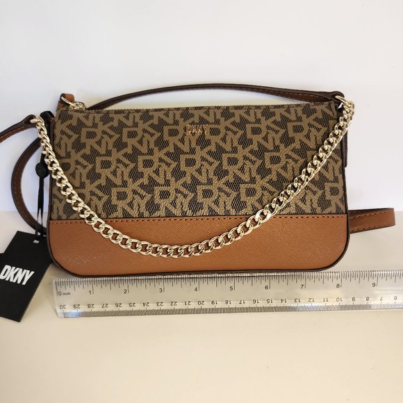 DKNY Brown Bryant Chain Demi Crossbody - NWT - Picture 8 of 12